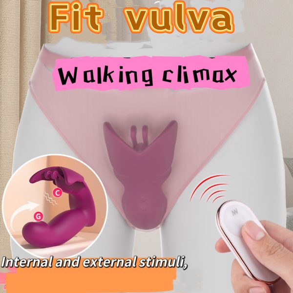 Butterfly wearable egg-jumping masturbation device, female toy, adult product, egg-jumping body insertion remote control. Satisfy both internal and external pleasures. Wireless remote control. Easy to hide. - Image 1