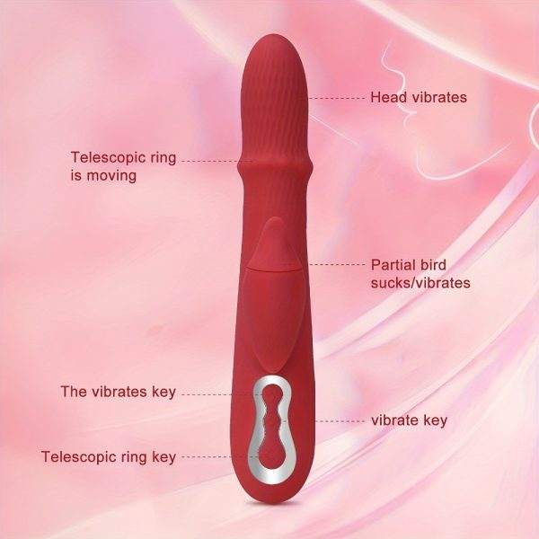 Thrusting Ribbed Rabbit Vibe with Clitoral Nub - Image 2