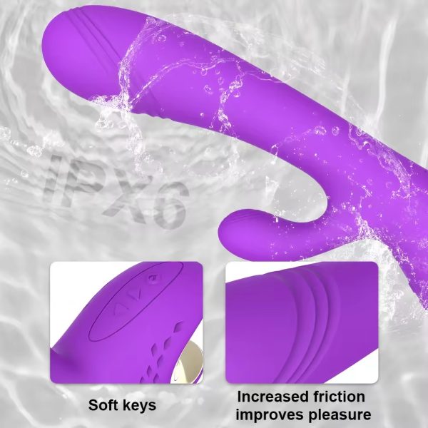Female masturbation G-spot rechargeable silicone rabbit sensing - Powerful dual stimulation! - Image 2