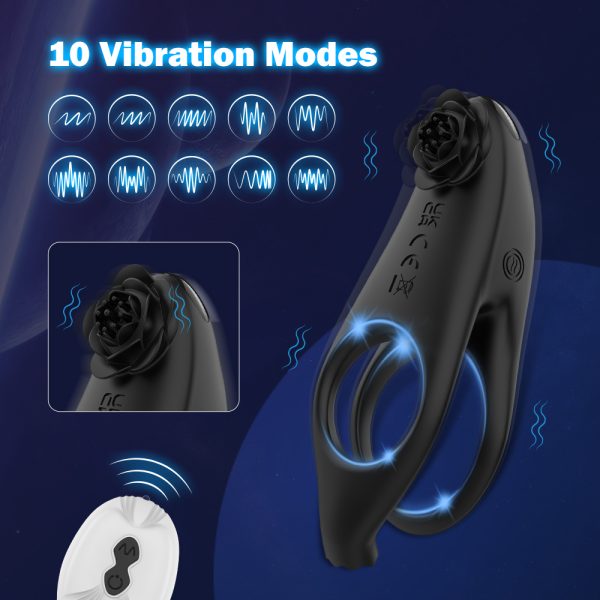 DX7 penile ring for couples to share remote-controlled sperm lock ring, male anti-radiation penile delay ring for both men and women to vibrate and masturbate together - Image 5